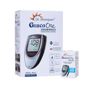 Morepen BG-03 GlucoOne Glucometer Combo with 25 Strips - Blood Glucose Monitor Kit by Morepen