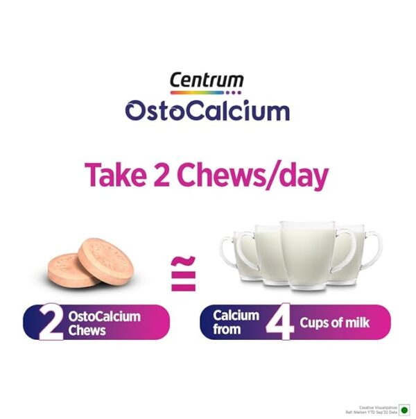 Osto Calcium Total Chewables (30s) | Vitamin D & Calcium (Veg) to support Strong Bones, Joints & Muscles - Image 4