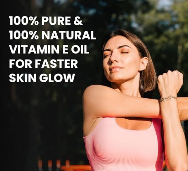 Natural Vitamin E Capsules: World's No.1 Glowing Face, Skin, & Hair Nutrition | 400mg Paraben-Free Beauty & Health | 100 Capsules for Beautiful Skin, Healthy Hair, & Radiant Eyes - Image 5