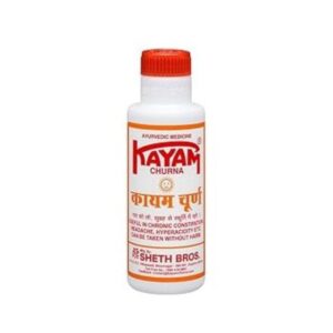 Kayam Churan is your trusted Ayurvedic remedy for digestive health. It's renowned for its ability to provide relief from chronic constipation by stimulating bile secretion in the liver, easing bowel movements, and promoting smoother digestion. With potent ingredients, it also aids in reducing acidity, gas, and bloating, offering comfort after meals. Additionally, Kayam Churan helps manage symptoms of Irritable Bowel Syndrome (IBS), ensuring digestive comfort. Recommended dosage is 1/2 to 2 teaspoons before bedtime.